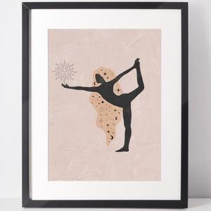 Wall Art Bohemian Woman Silhouette Celestial Print Poster Illustration Unframed